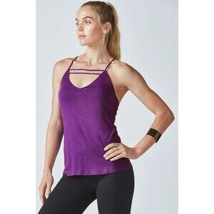 Fabletics JOEL Strappy V-Neck Tank Top Purple Women's XL 14-16 NWT Yoga Gym